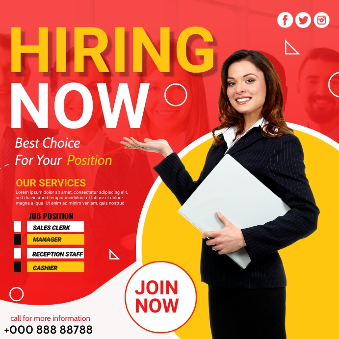 Hiring Work Poster Template | PosterMyWall