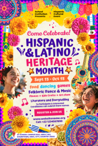 Geel Hispanic Cultural Event Плакат Template