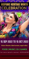 Hispanic Heritage, celebration, event, flyer, Rollbanner 3 stopy × 6 stóp template