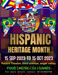 Hispanic Heritage, celebration, event, flyer, Volante (Carta US) template