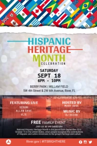 White Hispanic Heritage Month Poster