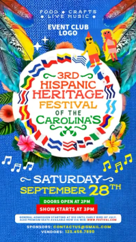 蓝色 Hispanic Heritage Festival История на Instagram Template