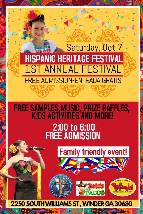 Hispanic heritage festival Poster template