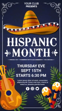 Blue Hispanic Heritage Month Template Display digitale (9:16)