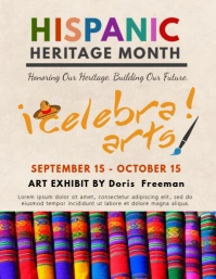 Hispanic Heritage Month Art Exhibition Poster Template