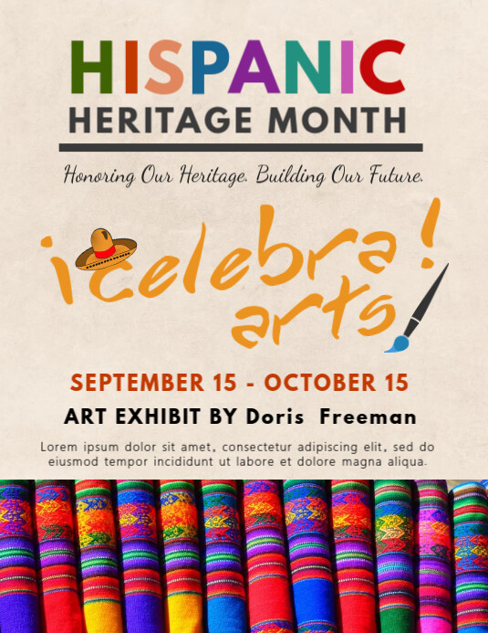 Hispanic Heritage Month Art Exhibition Poster Template PosterMyWall