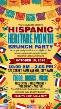 Hispanic Heritage Month Brunch Instagram Reel template