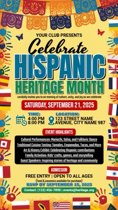 Plantilla de Hispanic Heritage Month Celebration | PosterMyWall