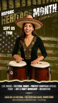 Hispanic Heritage Month Celebration Digital Display (9:16) template