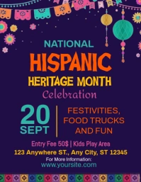 Hispanic Heritage Month Celebration Flyer Tem template