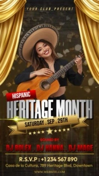 Hispanic Heritage Month Celebration Free Template Digital Display (9:16)