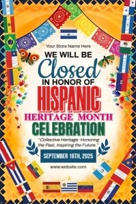 Hispanic Heritage Month Celebration Poster Template