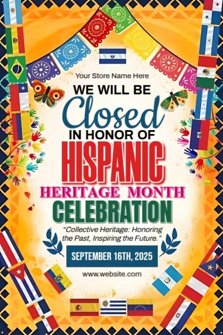 Hispanic Heritage Month Close Template | PosterMyWall