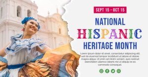 Putih Hispanic Heritage Month Celebration ภาพที่แชร์บน Facebook Template