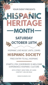 White Hispanic Heritage Month Template Pantalla Digital (9:16)