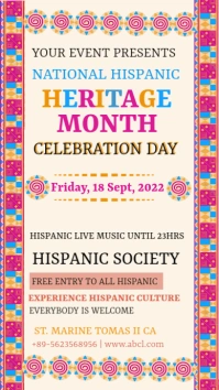 Pink Hispanic Heritage Month Template Digital na Display (9:16)