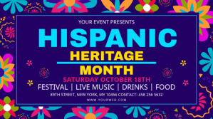 Hispanic Heritage Month Digital Signage Blue template