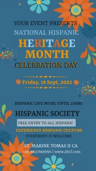 Hispanic Heritage month digital signage Ekran reklamowy (9:16) template