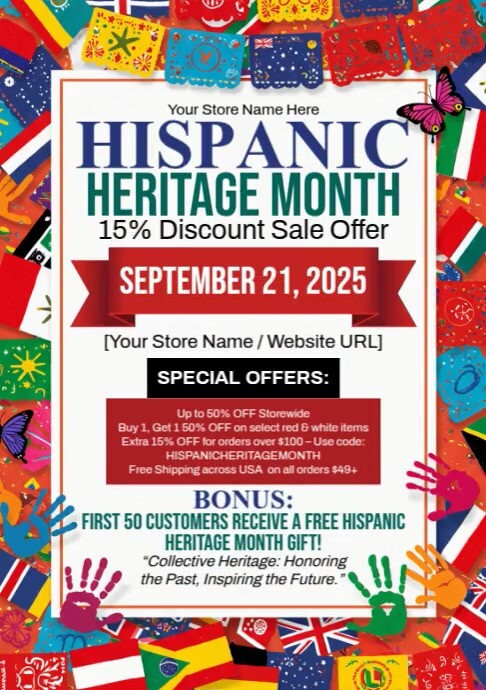 Plantilla de Hispanic Heritage Month Discount | PosterMyWall