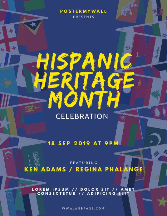 Hispanic Heritage Month Event Flyer Design Template PosterMyWall