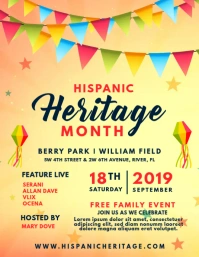 Hispanic Heritage Month Event Invite Flyer template