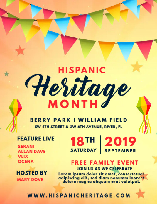 Hispanic Heritage Month Event Invite Flyer Template PosterMyWall