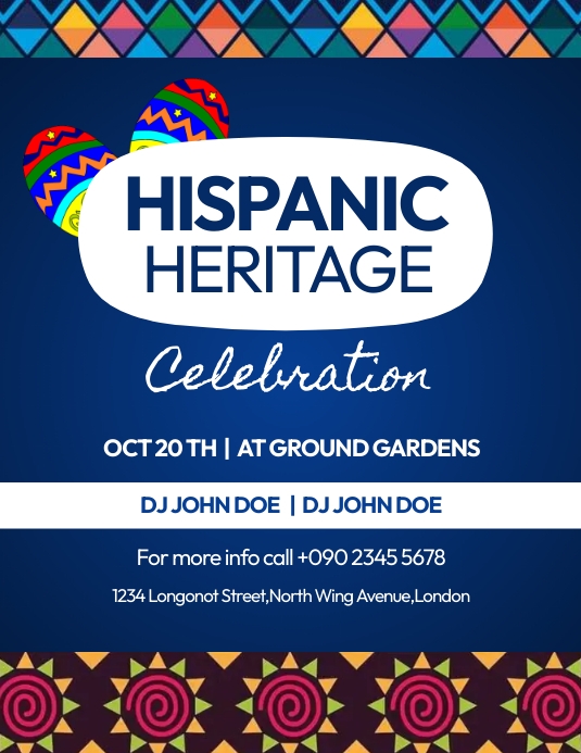 HISPANIC HERITAGE MONTH FLYER Template PosterMyWall hispanic-heritage-month-flyer-template-postermywall