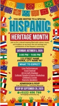 Hispanic Heritage Month Invitation Instagram Reel template