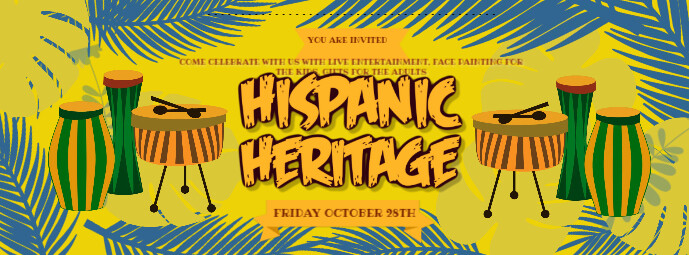 Hispanic Heritage Month Music Event Banner Фотография обложки профиля Facebook template