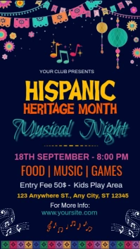 Hispanic Heritage Month Musical Night Instagr Instagram-verhaal template