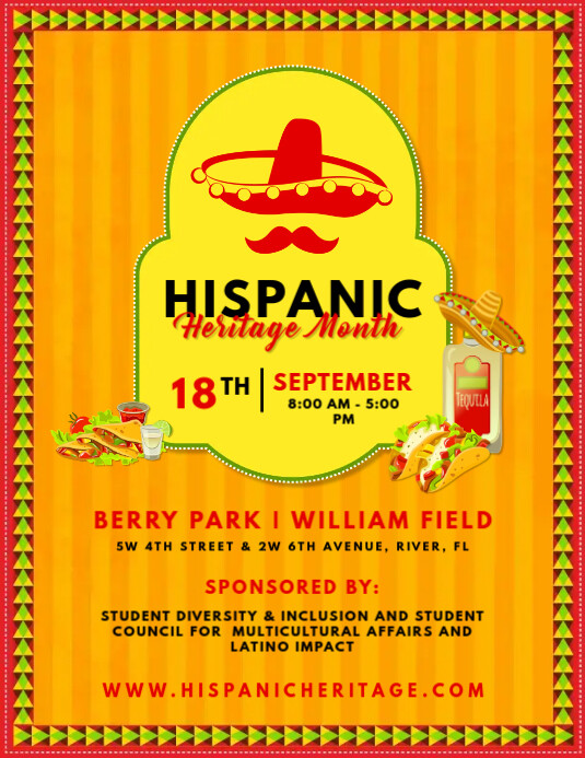 Hispanic Heritage Month Party Invitation Flyer Template PosterMyWall