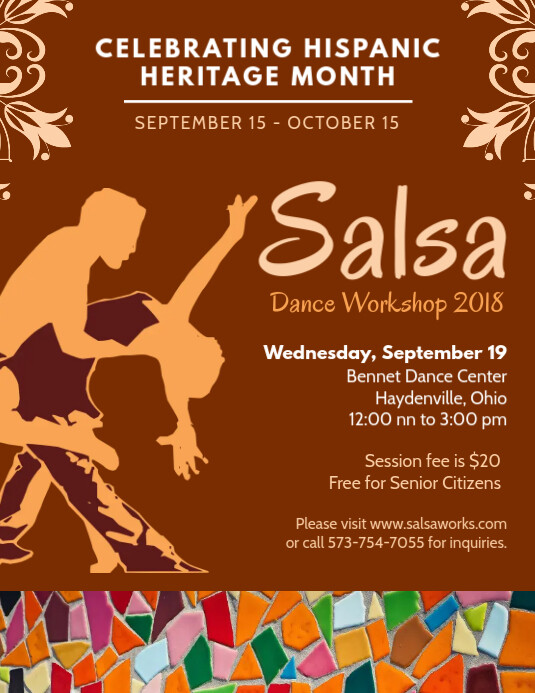 Salsa Month Hispanic Heritage Month Salsa Poster Template | PosterMyWall