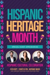 Hispanic Heritage Month Video Poster template
