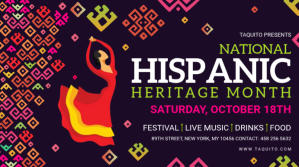 Purple Hispanic Heritage Month Digitalt display Template