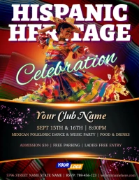 Hispanic Heritage Party Event Flyer Pamflet (VSA Brief) template