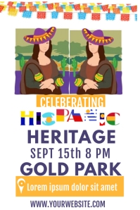 Yellow Hispanic Heritage Month Poster Template | PosterMyWall