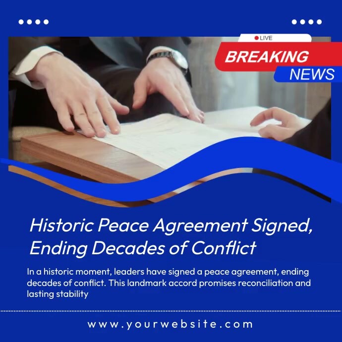 Sample Peace Contract Historic Peace Agreement Template | PosterMyWall