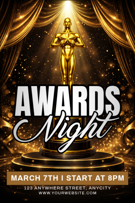 Plantilla de Negro Awards Night Pósters | PosterMyWall