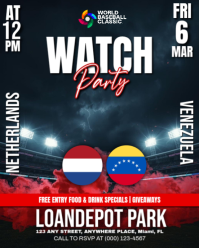Hitam Baseball Watch Party Instagram Portrait template