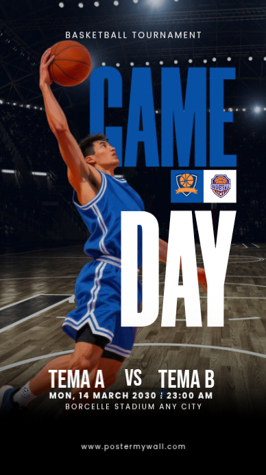 Hitam basketball tournament instagram story Template | PosterMyWall