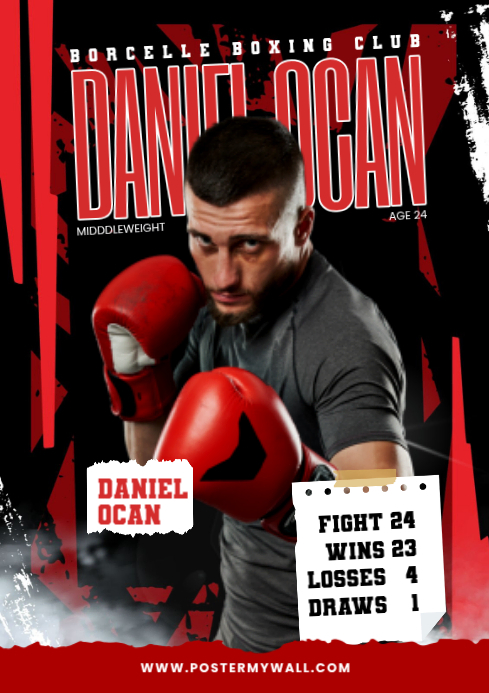 Ios Boxing Promotion Black Boxing Match Promotion A4 Template | PosterMyWall