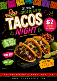 Hitam Ceria Cinco de Mayo Taco Celebration A2 template