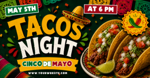 Black Cinco de Mayo Celebration Facebook Shared Image Template