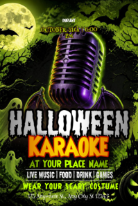 Negro Halloween Karaoke Event Poster Template