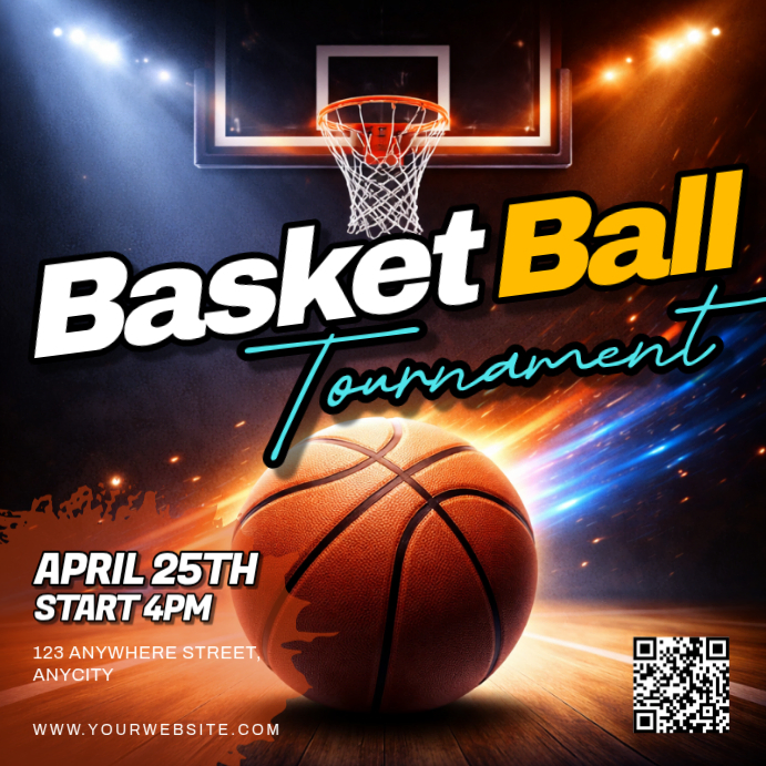 Hitam Futuristik Basketball Tournament Pos Instagram Template ...