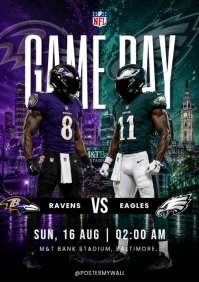 Noir Football Game Day A4 Template