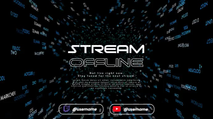 Hitam Futuristik Twitch Offline Stream Overlay Hamparan Twitch Video ...