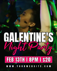 Hitam Galentine's Night Party Instagram Portrait Video template