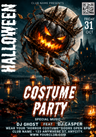 Negro Halloween Costume Party A4 Template