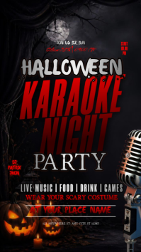 黑色 Halloween Karaoke Night Instagram na Kuwento Template